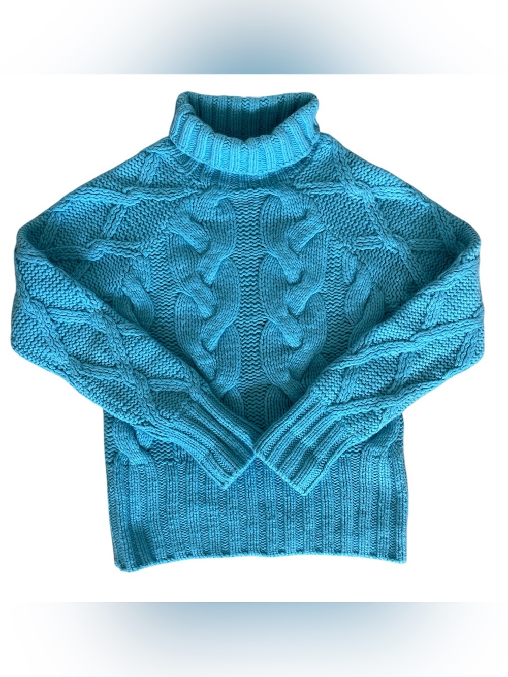 Design History Pure Cashmere Turtleneck Chunky Cable Knit Sweater Size Small